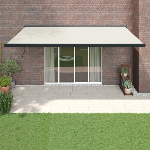 vidaXL Zložljiva tenda krem 5x3 m blago in aluminij Cene