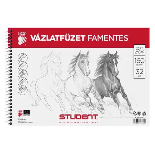 ICO Student blok za crtanje spiralnog uveza - B/5 - bezdrvni papir Cene