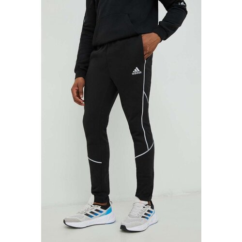 Adidas Donji dio trenirke za mu&amp;scaron;karce, boja: crna, s aplikacijom Slike