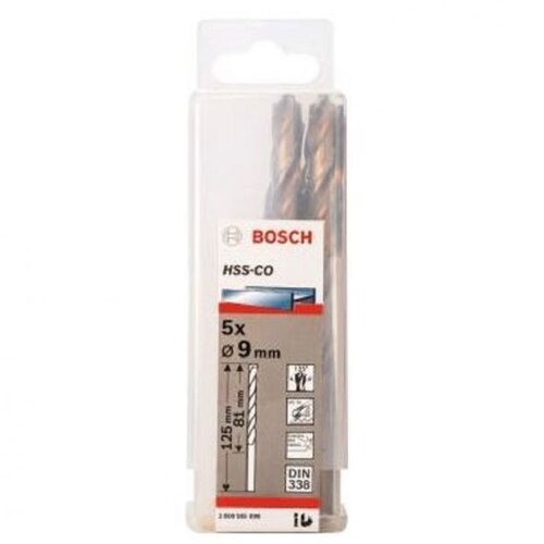 Bosch Burgija za metal HSS-Co, DIN 338 - 9 x 81 x 125 mm (pakovanje od 5 komada) Cene