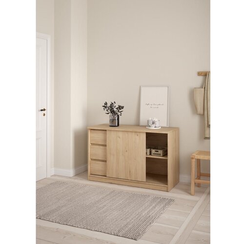 Tvilum Komoda v hrastovem dekorju z drsnimi vrati v naravni barvi 119x76x50 cm Naia &amp;ndash; Slike