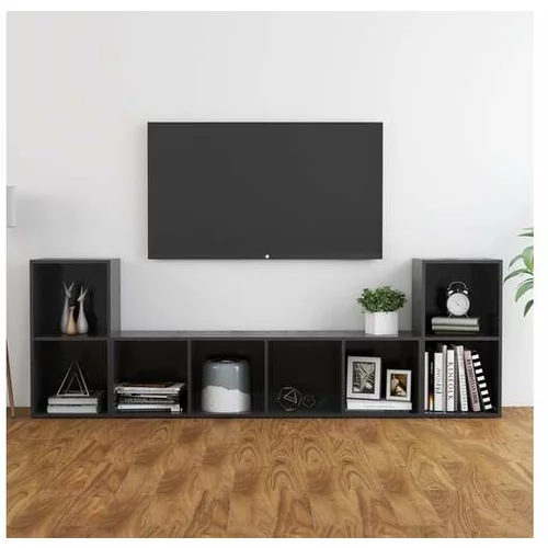  Komplet TV omaric 3-delni siva iverna plošča
