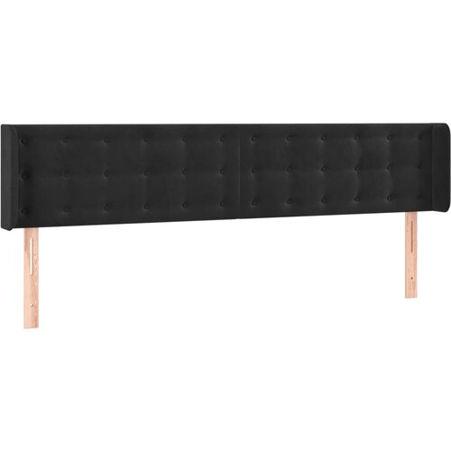 Maison Chic Posteljno vzglavje - Vzglavna omarica - Nočna omarica z u&scaron;esi črno 203x16x78/88 cm žamet, (21709926) Cene