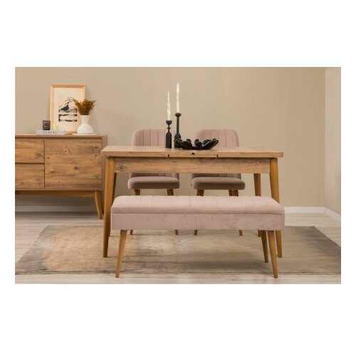 Hanah home vina 03 0900 atlantic pine stone (produžni trpezarijski sto, stolice i konzola set (7 komada) Cene
