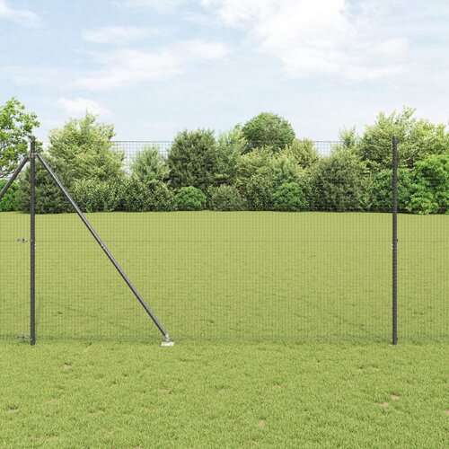 VidaXL Varjena žična ograja s 13 konicami Siva 1,6x25 m Jeklo Slike