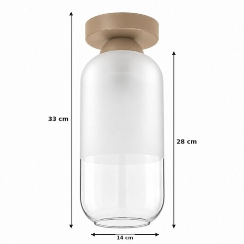 Brilagi LED plafonsko svetlo RETRO GLASS 1xE27/60W/230V prečnik 14 cm bež/bela Slike