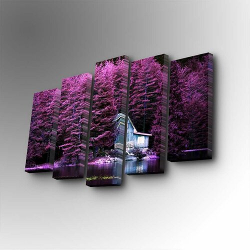 Wallity 5PUC-104 multicolor decorative canvas painting (5 pieces) Slike
