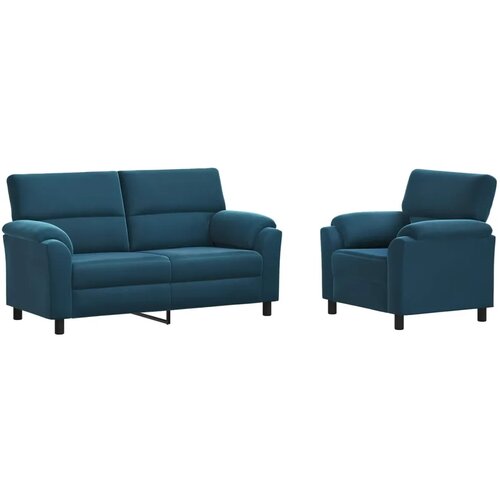  Set sofe 2 pcs Plava Bar&amp;scaron;un - Plava Jednostruka + Dvostruka (140 cm) Slike