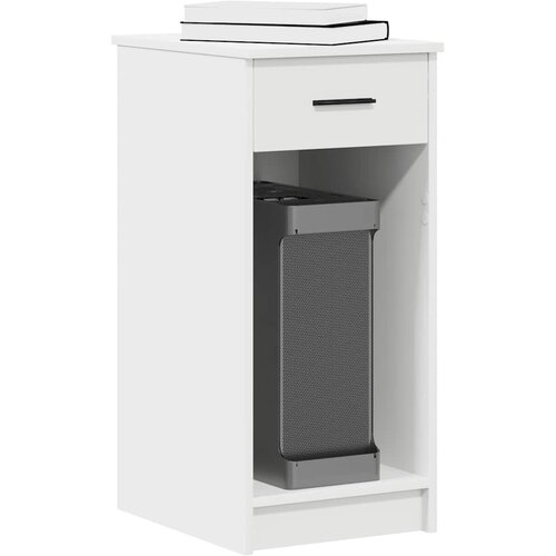 vidaXL Računalniški stolp s predalom bela 40x33x60 cm Cene