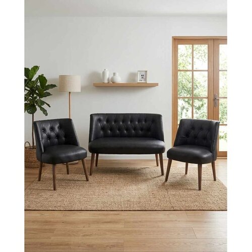 Atelier Del Sofa Az-Tkmln-01-Cvz set od 2 fotelje i dvoseda, crna Cene