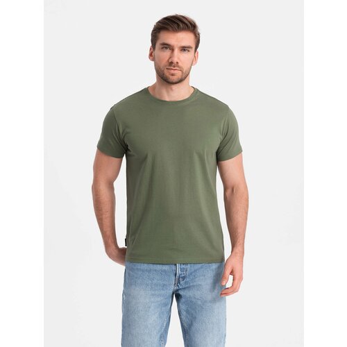 Ombre BASIC men's classic cotton T-shirt - khaki Cene