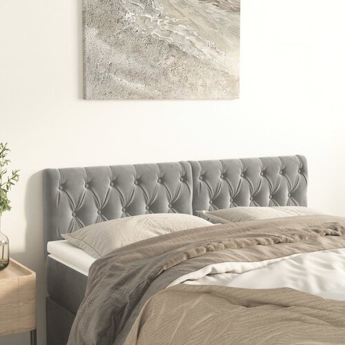 VidaXL Uzglavlja 2 kom svjetlosiva 72x7x78/88 cm bar&amp;scaron;unasti Slike