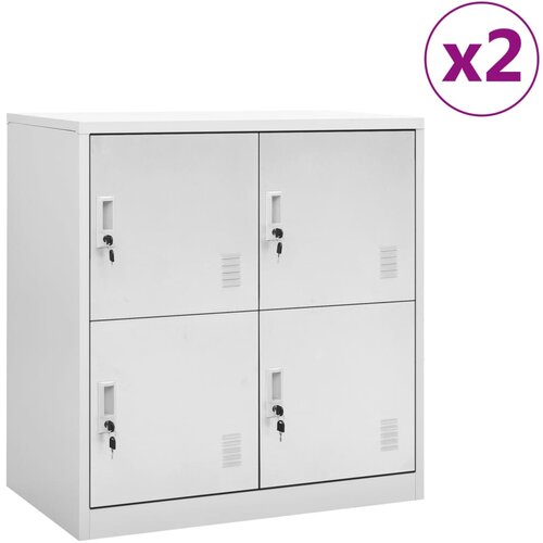 vidaXL omara s ključavnico 2 kosa svetlo siva 90x45x92,5 cm jeklo Cene