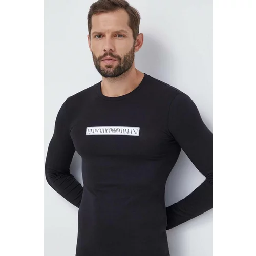 Emporio Armani Underwear Homewear majica dugih rukava boja: crna, s tiskom