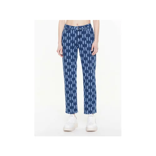 Karl Lagerfeld Jeans hlače Monogram 225W1106 Modra Regular Fit