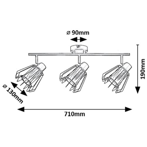 Rabalux plafonska spot lampa Emerencia, 3xE14, Crna Slike