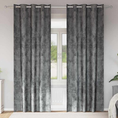  Baršunaste zavjese sa zavjesama 2 pcs Siva 225 x 140 cm Baršun Cene