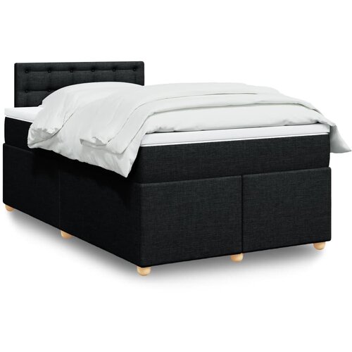 VidaXL Krevet s oprugama i madracem crni 120 x 200cm od tkanine Slike