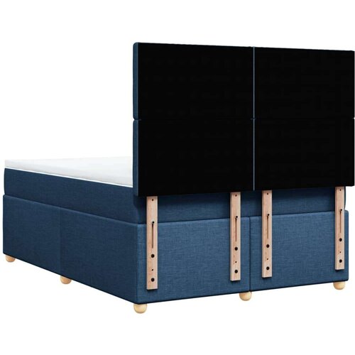 VidaXL Krevet s oprugama i madracem plavi 140 x 190 cm od tkanine Slike