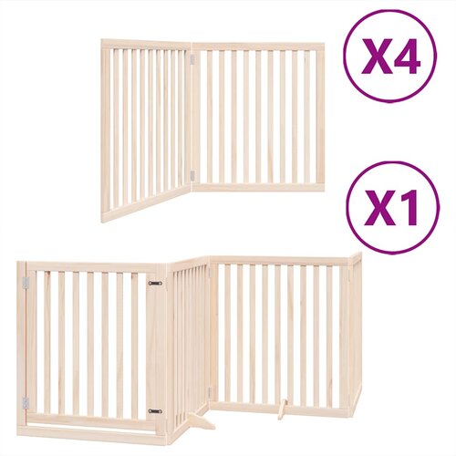  Vrata za pse s vrata&amp;scaron;cima 12 panela sklopiva 960 cm drvo topole Smeđa 80 x 90 x 2 cm Slike