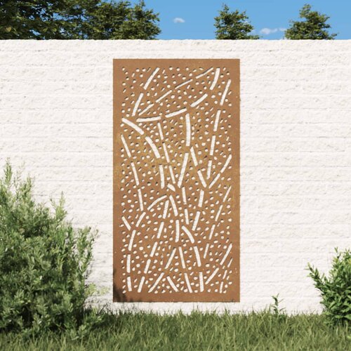 VidaXL Vrtna stenska dekoracija 105x55 cm corten jeklo drevo Slike