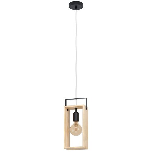 Eglo visilica Famborough 43413, 1x E27, prirodno drvo/crna Slike
