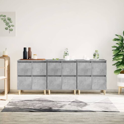 The Living Store Komoda 3 kosa betonsko siva 60x35x70 cm inženirski les - Komoda, (21503357) Cene