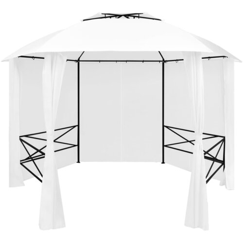 vidaXL Vrtni šator sa zavjesama 360 x 312 x 265 cm bijeli 180 g/m² Cijene