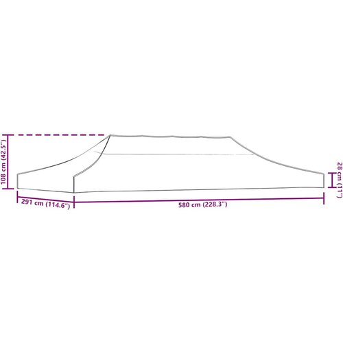 Krov za &amp;scaron;ator za zabave 6 x 3 m smeđi 270 g/m&amp;sup2; Slike