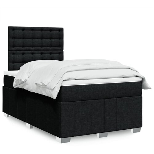 vidaXL Box spring postelja z vzmetnico črn 120x200 cm blago Cene