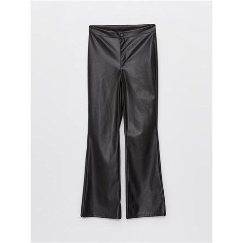 LC Waikiki Women's Standard Fit Straight Leather Look Trousers Cene