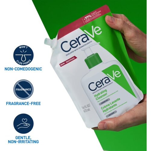 CeraVe Hydrating Cleanser čistilna emulzija z vlažilnim učinkom nadomestno polnilo 473 ml Slike