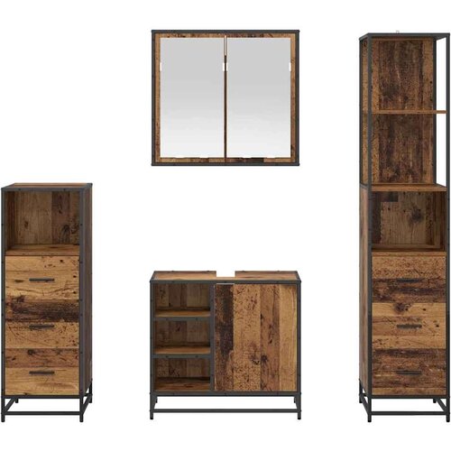VidaXL set namje&amp;scaron;taja za kupaonicu 4 pcs staro drvo 65 x 33 x 60 cm Slike