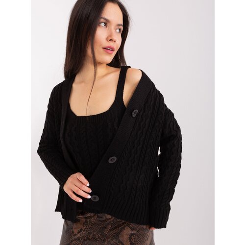 Fashion Hunters Black two-piece set with cable ties Slike