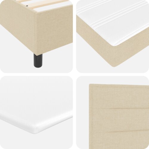 Box Spring Krevet s Madracem Krem 90x200 cm Tkanina Slike