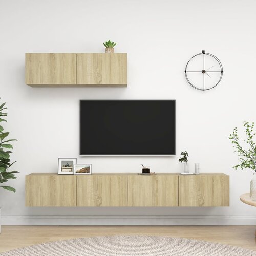 The Living Store TV omarice 3 kosi sonoma hrast iverna plo&amp;scaron;ča - TV Omarica, (21374334) Slike