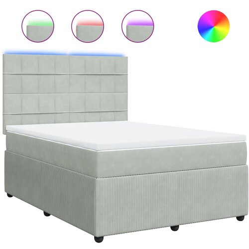 Maison Chic Box spring postelja - Vzmetna postelja z vzmetnico svetlo siv 140x190 cm žamet SL10914, (21902181) Cene