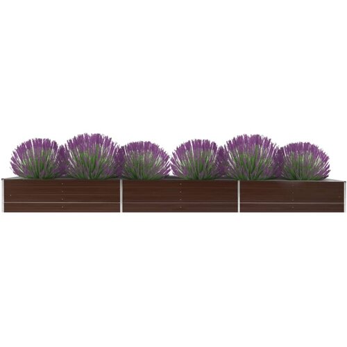 vidaXL Povišena vrtna gredica od pocinčanog čelika 480x80x45 cm smeđa Cijene