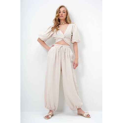 Trend Alacati Stili Ženski komplet bluza i pantalone Alc-X14121, Vanila Cene