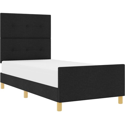 VidaXL Posteljni okvir Črna 80x200 cm Tkanina Slike
