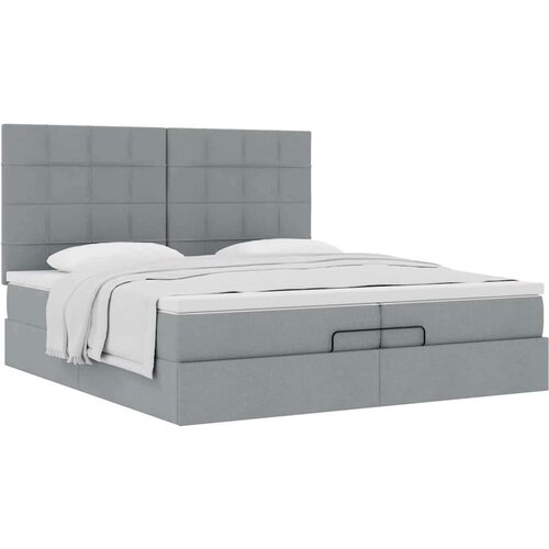 vidaXL okvir kreveta s madracima svijetlosivi 200x200cm od tkanine Cijene