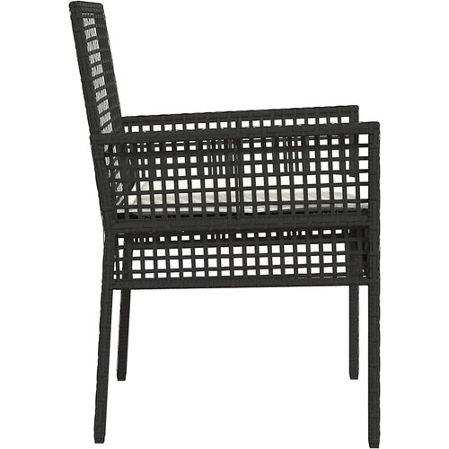  Vrtna stolica s jastukom 2 pcs Crna 55 x 53 x 85 cm poliratan Slike