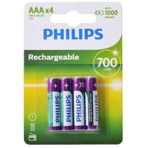 Philips baterija, punjiva, HR03 AAA, 700mAh, , 4K Cene