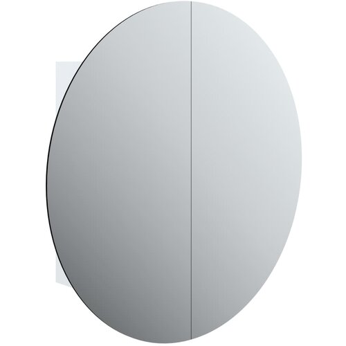 Maison Chic Kopalniška omarica - Kopalniški kabinet z okroglim ogledalom LED bela 54x54x17,5 cm, (21795010) Cene