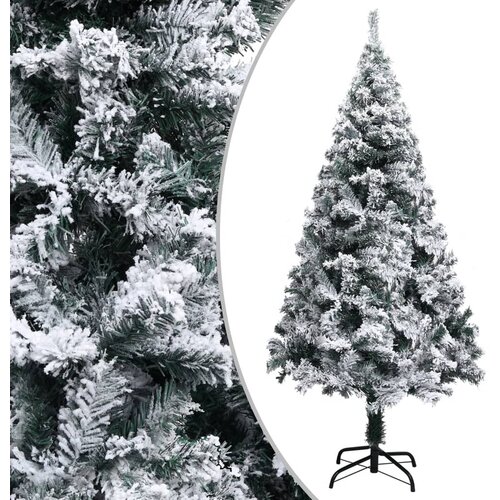 vidaXL Umetna novoletna jelka s snegom zelena 120 cm PVC Cene