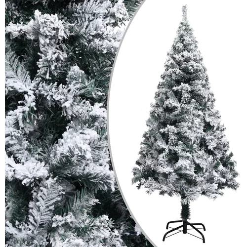 vidaXL umjetno božićno drvce sa snijegom zeleno 120 cm pvc