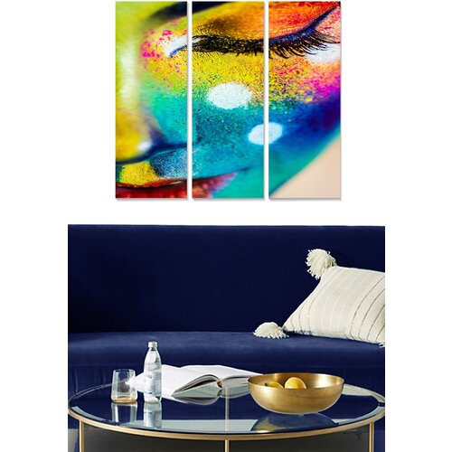 Wallity MDF11841796 multicolor decorative mdf painting (3 pieces) Cene