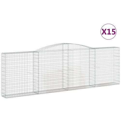 vidaXL Obokane gabion ko&scaron;are 15kosov 400x30x120/140cm pocinkano železo, (5000234005) Cene