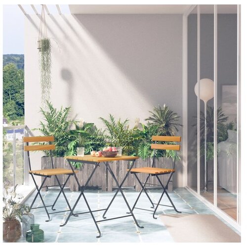  3-dijelni sklopivi bistro set od masivnog bagremovog drva Cijene