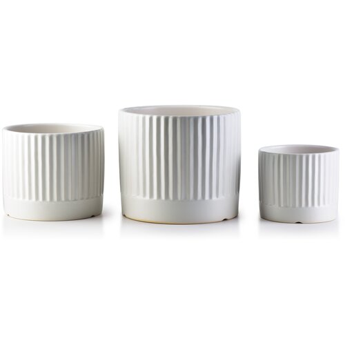 Mondex Neva Komplet 3 rjuh, bela mat, črtaste Xl 18Xh16Cm L 15Xh13Cm M12Xh10Cm, (21244569) Cene
